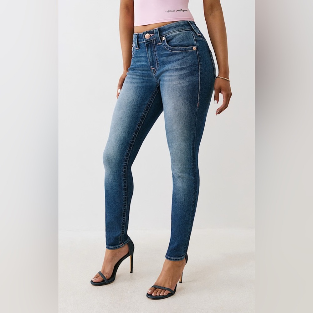 True Religion Jennie Curvy Jeans Mid Rise Size 27